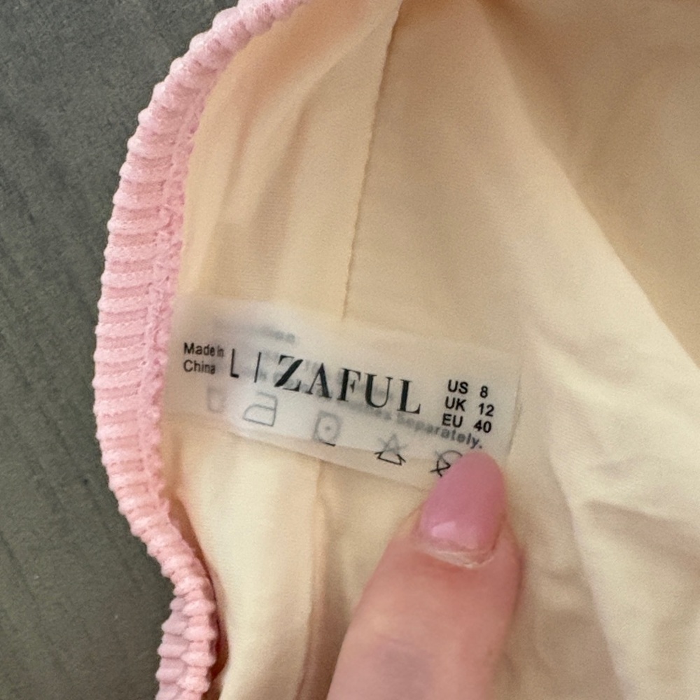 Zaful Light Pink Ribbed Bikini Set - Picture 4 of 7